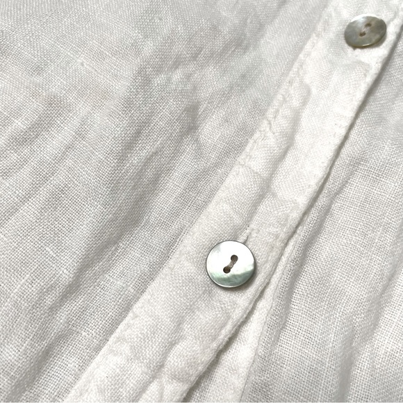 M Made in Italy linen & lace roll tab shirt - Picture 6 of 8